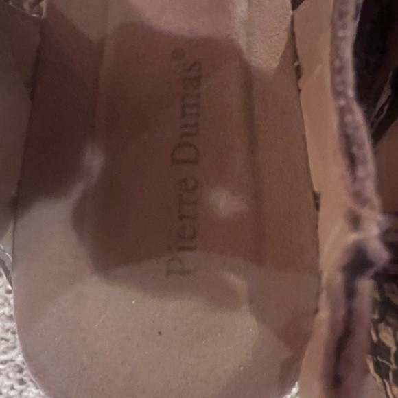 Pierre Dumas Black and Cream Sandals with Snake Print - Picture 6 of 6